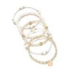 5-Piece Resin Bead Bracelet Set with Charms — Image 5