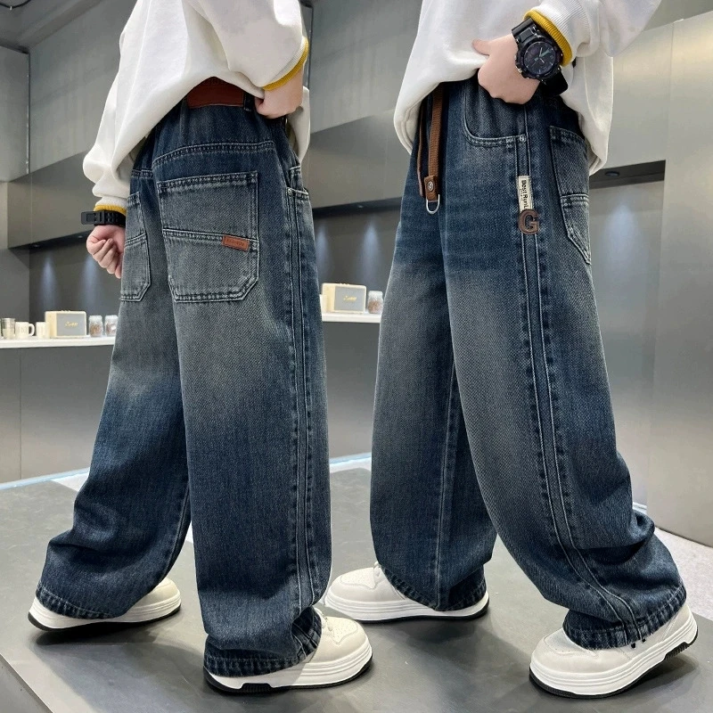 Boys' Autumn Wide-Leg Jeans