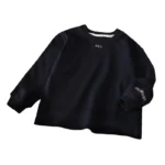 Kids' Solid Sweatshirt with Letter Embroidery — Image 4