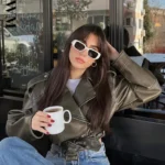 جاكيت واسع جلد بطراز كلاسيكي — صورة 4