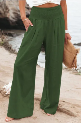 Casual Beach Pants with Drawstring