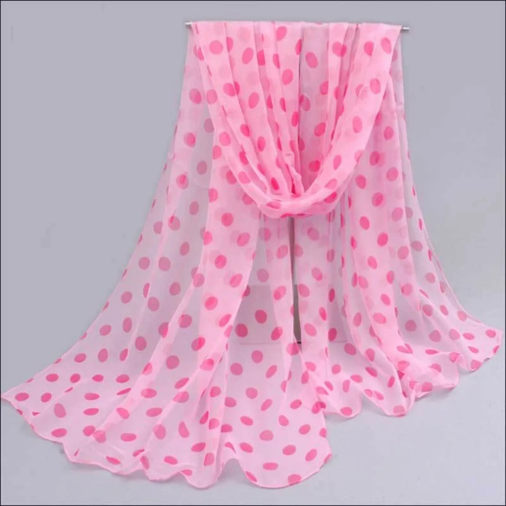 Polka Dot Chiffon Scarf — Image 30