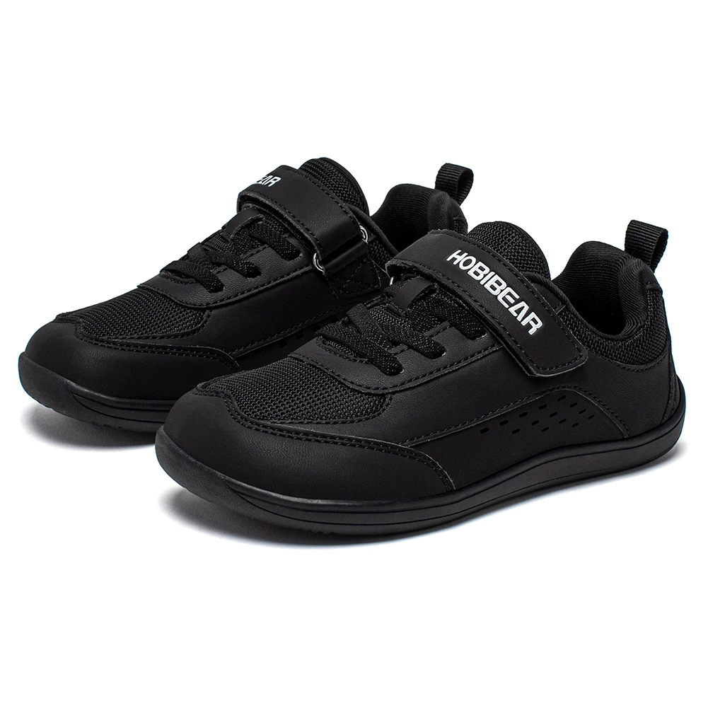 Kids' Minimalist Faux Leather Mesh Sneakers
