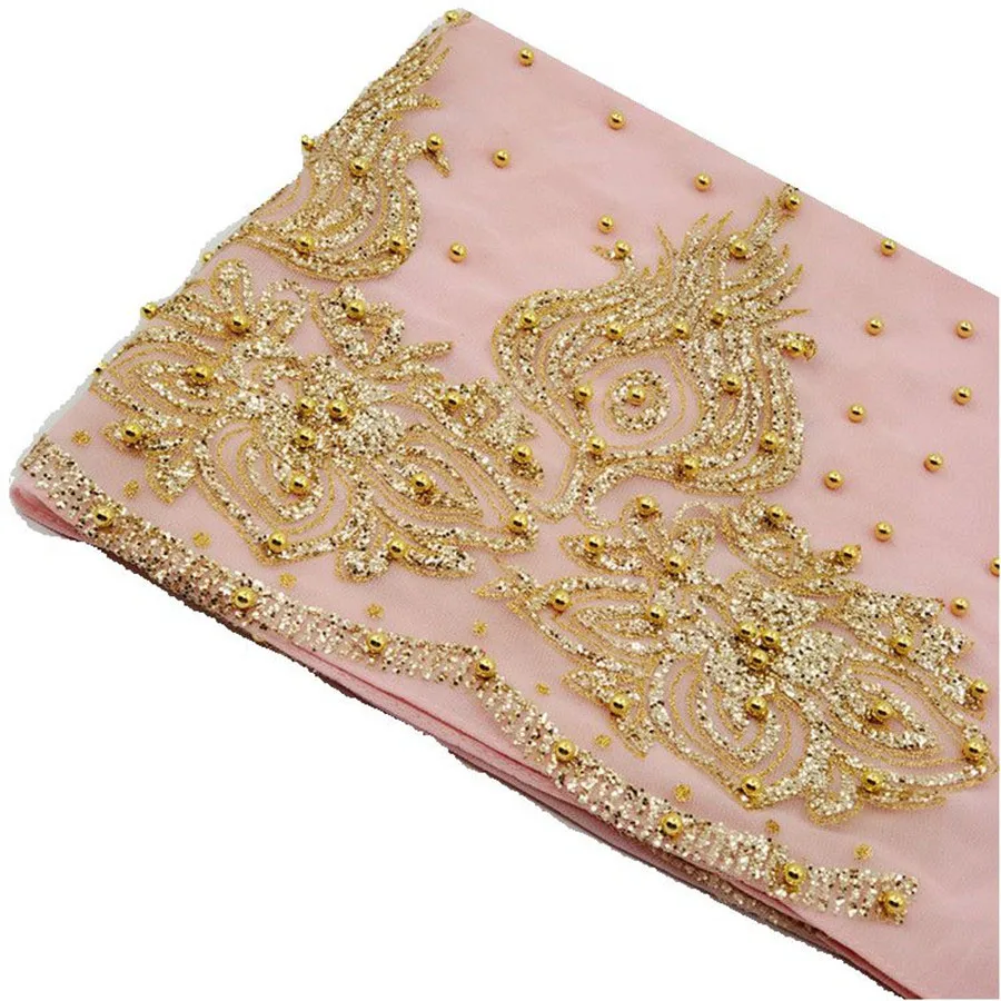 Chiffon Headscarf with Beads and Gold Shimmer — Image 20