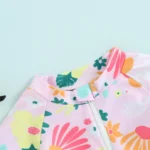 Girls' Short Sleeve Zip-Up Swim Jumpsuit — Image 4