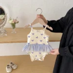 Baby Sleeveless Romper with Bow — Image 3
