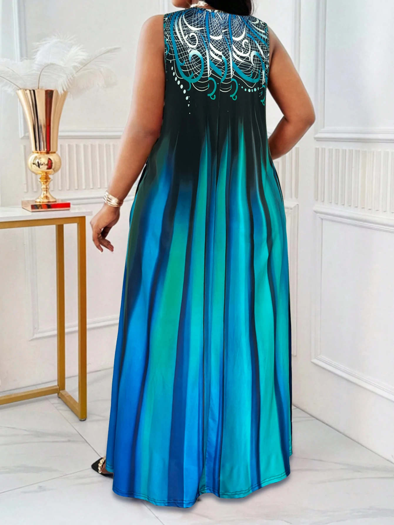 Color Gradient Summer Maxi Dress