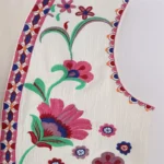 Cropped Open-Front V-Neck Vest with Floral Embroidery — Image 3