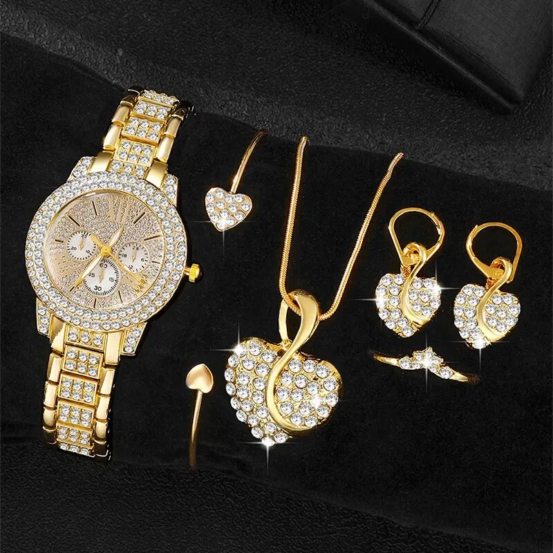 Watch, Ring, Necklace and Earrings Set