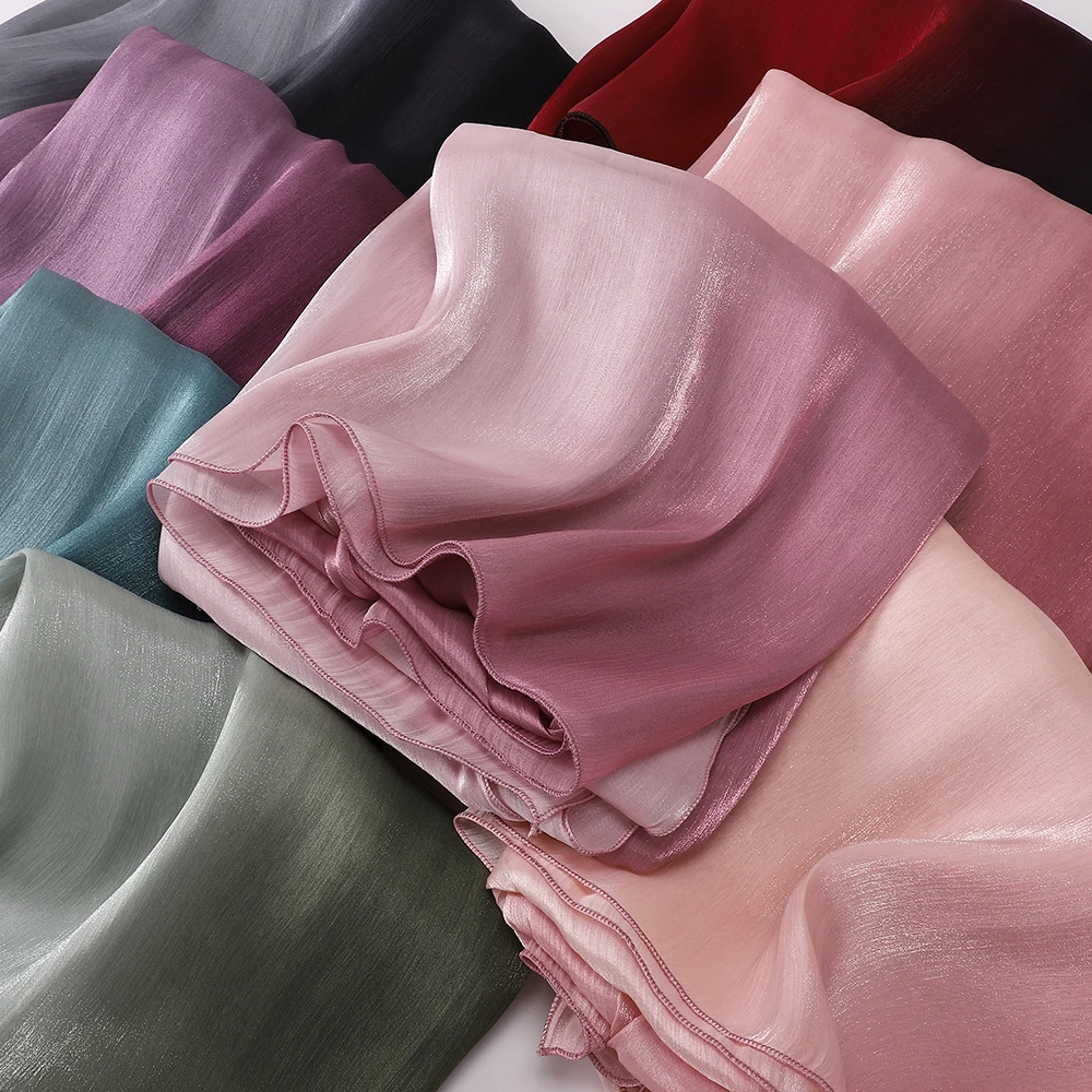 Two-Tone Shiny Satin Shawl
