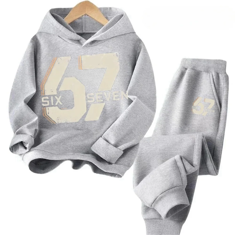 Kids' Contrast Color Hoodie Set
