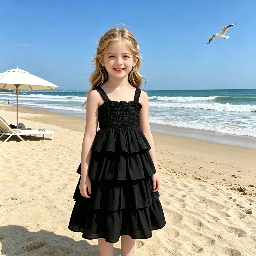 Girls' Sleeveless Summer Dress with Straps