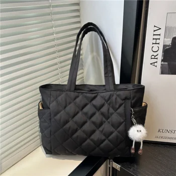 Padded Diamond Pattern Tote Bag