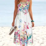Floral Sleeveless Round Neck Midi Sundress — Image 2