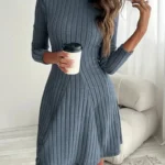 A-Line Dress with Mock Neck — Image 4