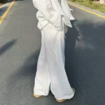 Loose High-Waisted Pants with Drawstring and Pockets — Image 3