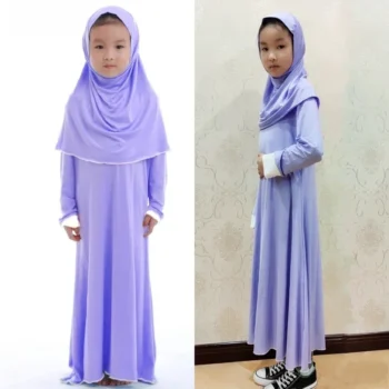 Girls' Prayer Set with Dress and Headscarf