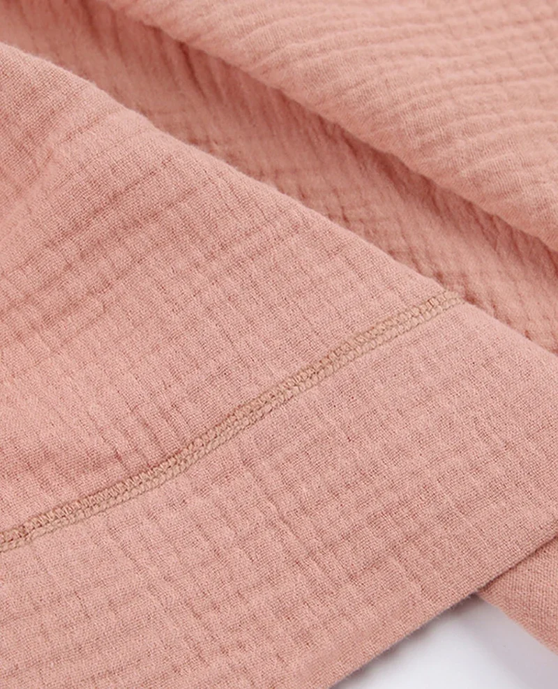 Lightweight Cotton Gauze Long Sleeve Mid-Calf Robe