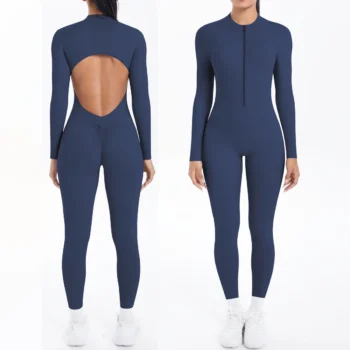 Solid Open-Back Long Tracksuit