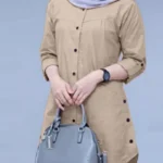 Loose Long Sleeve Shirt with Curved Hem — Image 5