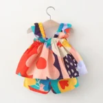 Girls' Set with Strappy Top in Coordinated Colors — Image 5