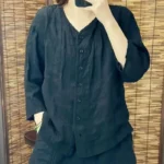 Casual Loose V-Neck Shirt with Buttons — Image 6