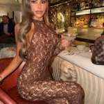 Lace Backless Halter Jumpsuit
