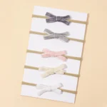 Baby 5-Piece Velvet Set with Bow — Image 3