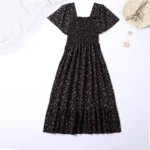 Chiffon Short Sleeve Midi Dress — Image 3