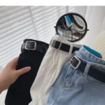 Oversized Denim Belted High-Waisted Shorts — Image 3