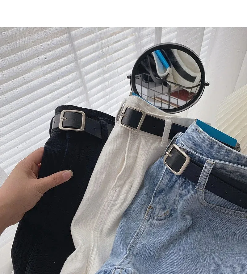 Oversized Denim Belted High-Waisted Shorts