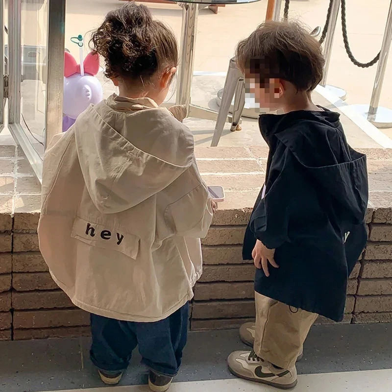 جاكيت أطفال بقبعة للربيع