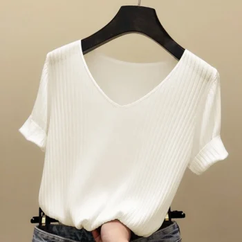 Solid V-Neck Sweater