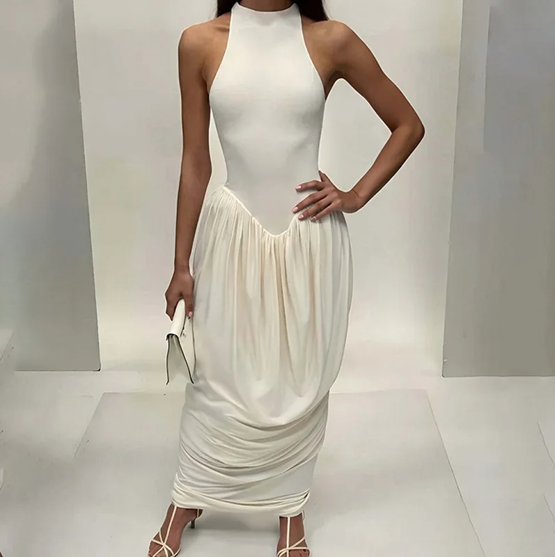 Elegant Sleeveless Round Neck Maxi Dress — Image 11