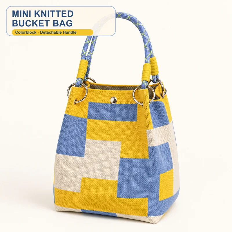 Geometric Knitted Mini Handbag