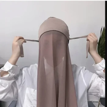 حجاب جاهز ببونيه وشال شيفون