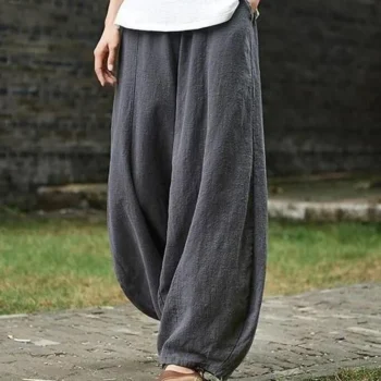 Vintage Cotton Wide-Leg Pants