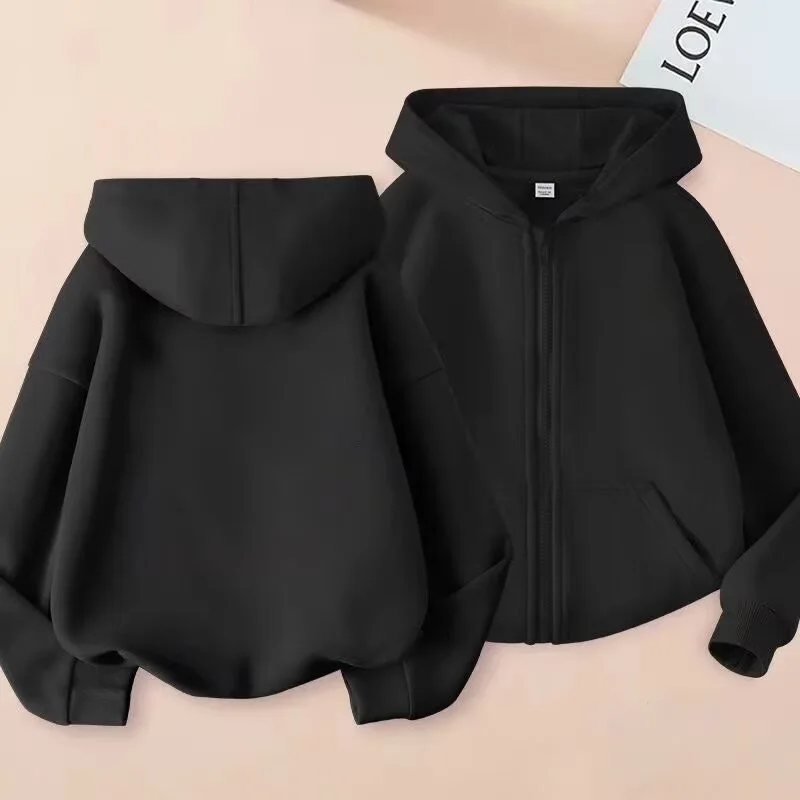 Boys' Solid Zip-Up Hoodie