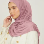 طرحة جيرسي طويلة بلون سادة — صورة 4
