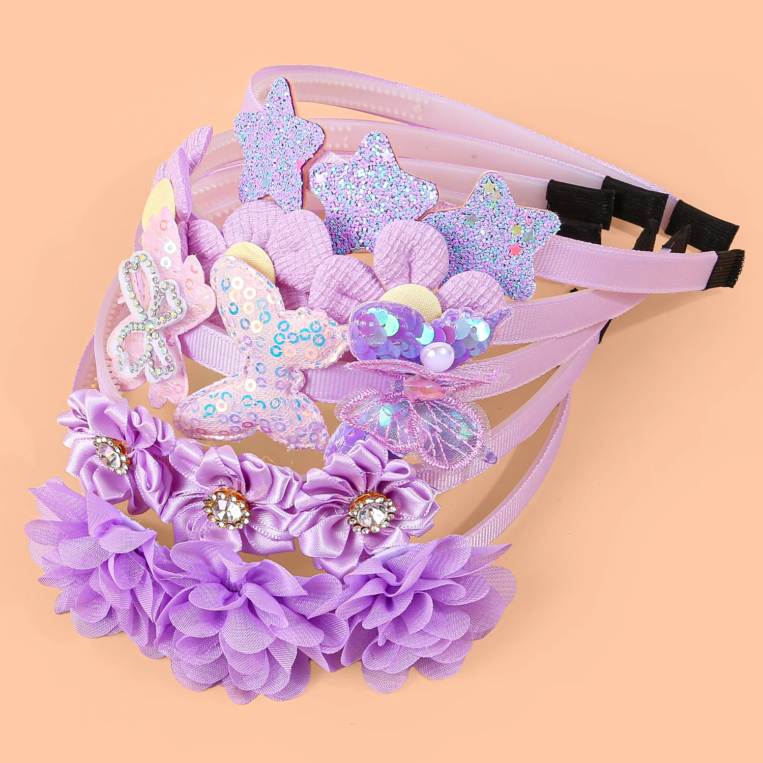 5-Piece Floral Chiffon Hair Accessory