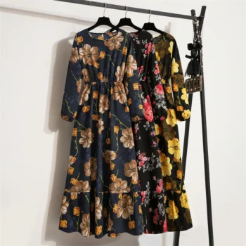 Boho Autumn Long Dress