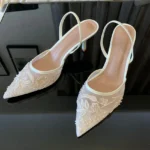 Women's White Shoes with Floral Embroidery — Image 2