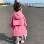 Girls' Long Coat with Defined Waist — Image 3