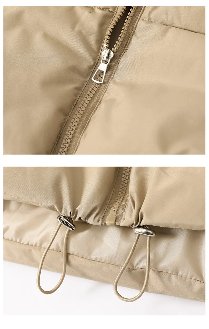Cropped Winter Stand Collar Vest with Front Zipper