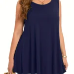 Solid Sleeveless Round Neck Top