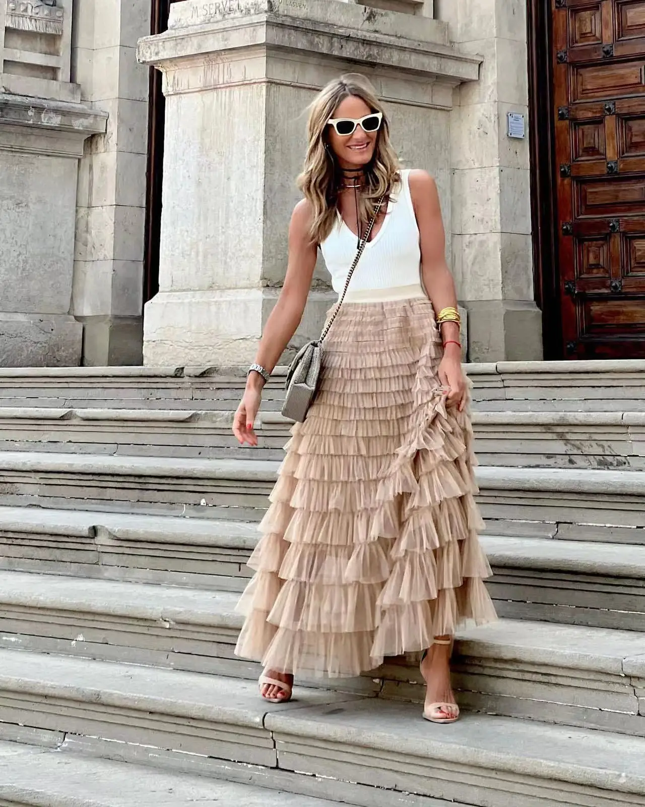 Long Puffy Tulle Skirt