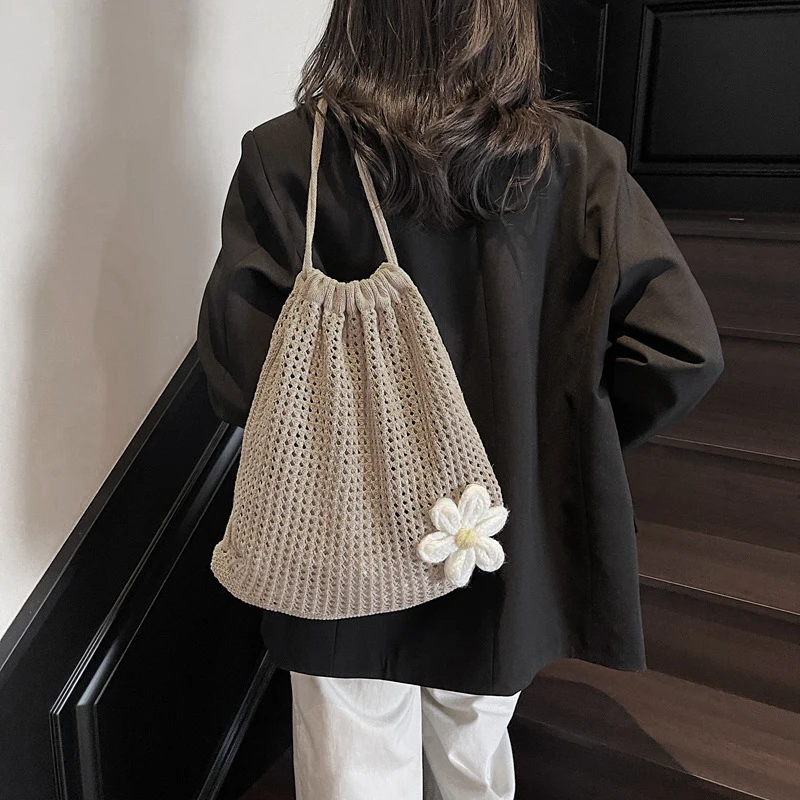 Large Bohemian Knit Shoulder Bag