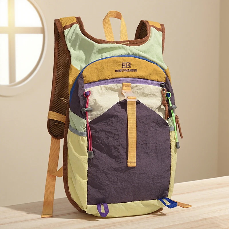 Multi-Pocket Contrast Color Backpack — Image 15