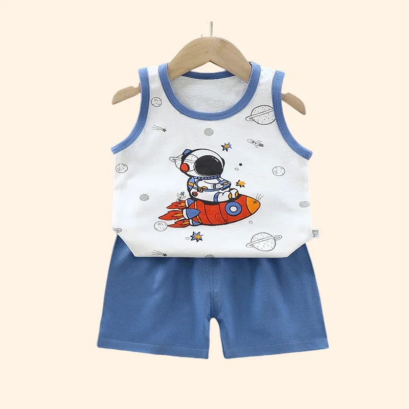 Kids' Multicolor Summer Vest and Shorts Set