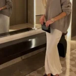 تنورة ساتان سوداء بخصر عالٍ — صورة 3